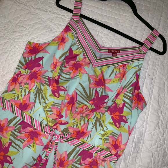 Merona Floral/Striped Dress XXL - Picture 3 of 3